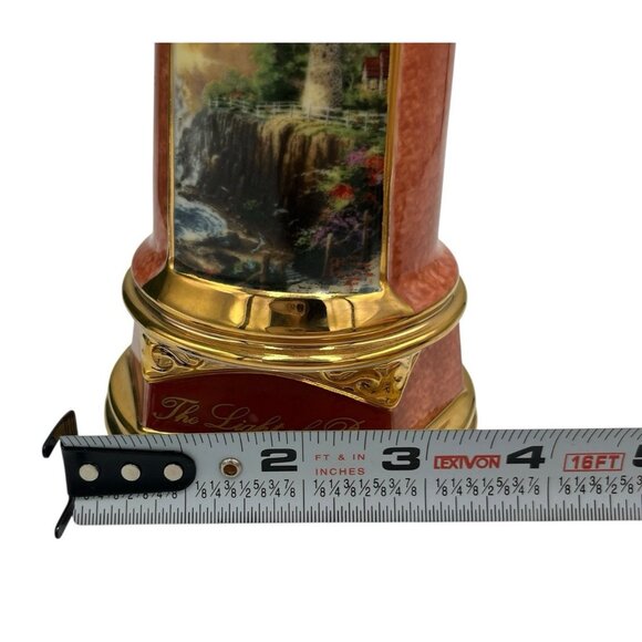 Thomas Kinkade Light of Peace Light Up Porcelain Lighthouse Figurine 2004 Vtg - Picture 16 of 16